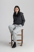 Wool zip-up cable knit