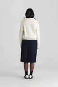 Wool zip-up cable knit