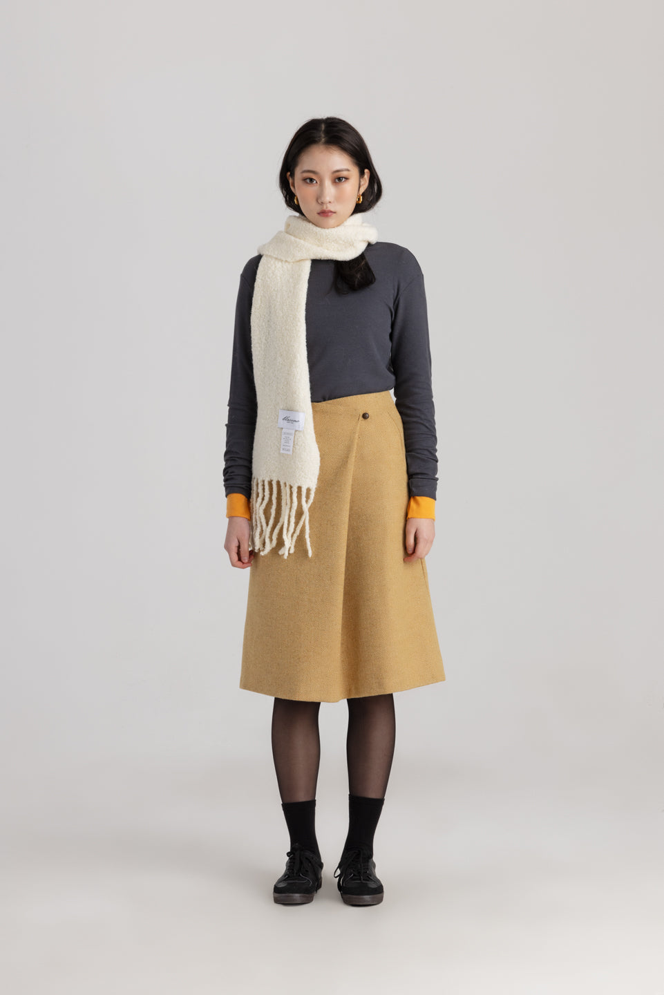 Classic button front skirt