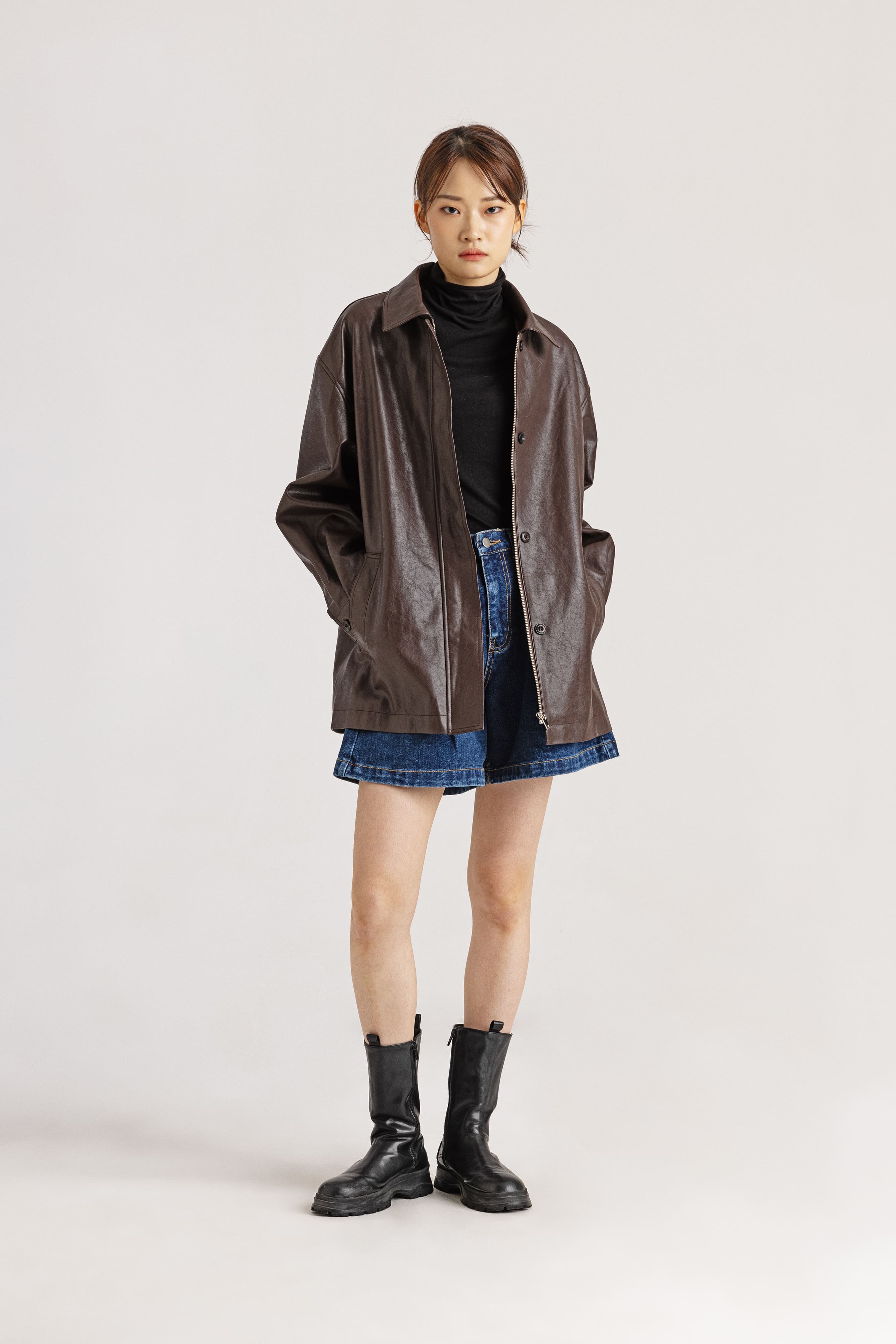 Max Mara real leather half coat日焼けあり - レザージャケット